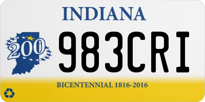 IN license plate 983CRI