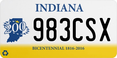 IN license plate 983CSX