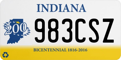 IN license plate 983CSZ
