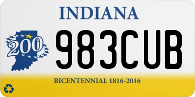 IN license plate 983CUB