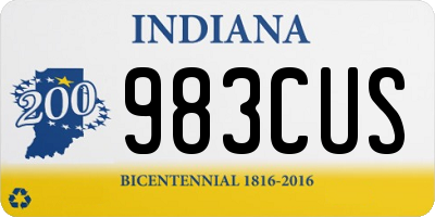 IN license plate 983CUS