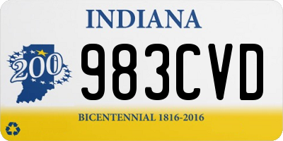 IN license plate 983CVD