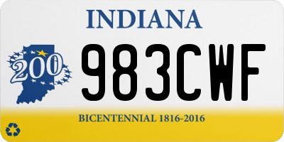 IN license plate 983CWF