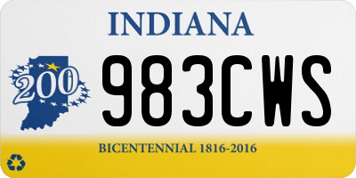 IN license plate 983CWS