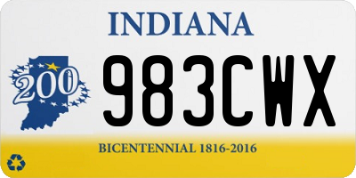 IN license plate 983CWX