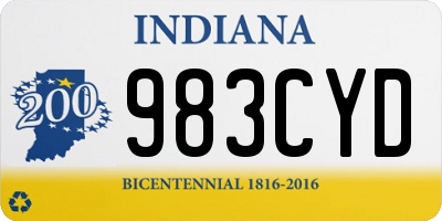 IN license plate 983CYD