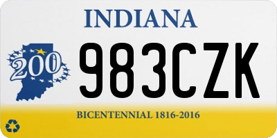 IN license plate 983CZK