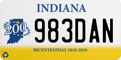 IN license plate 983DAN