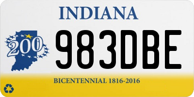 IN license plate 983DBE