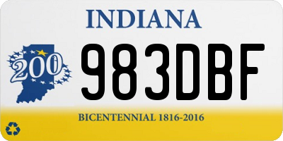 IN license plate 983DBF