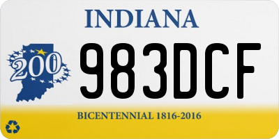 IN license plate 983DCF
