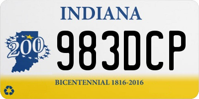 IN license plate 983DCP