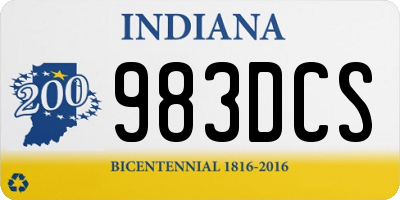 IN license plate 983DCS