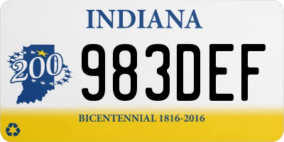 IN license plate 983DEF