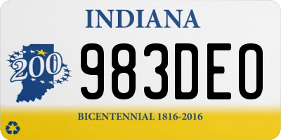 IN license plate 983DEO