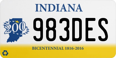 IN license plate 983DES