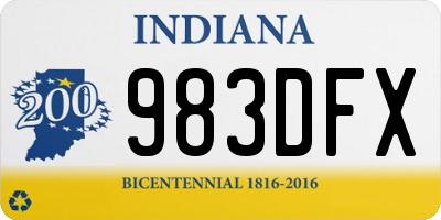 IN license plate 983DFX