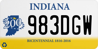 IN license plate 983DGW