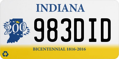 IN license plate 983DID