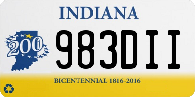 IN license plate 983DII