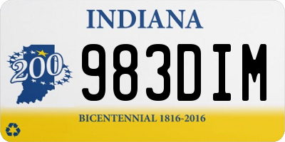 IN license plate 983DIM