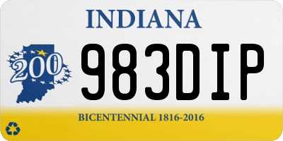 IN license plate 983DIP