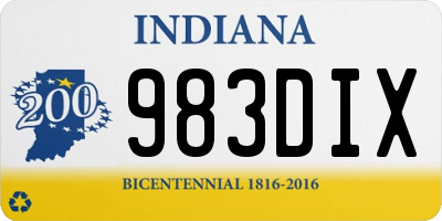 IN license plate 983DIX