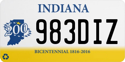 IN license plate 983DIZ