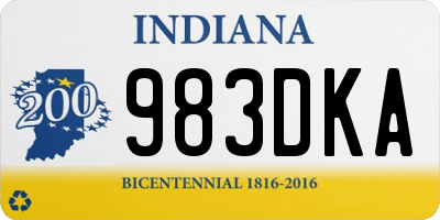 IN license plate 983DKA