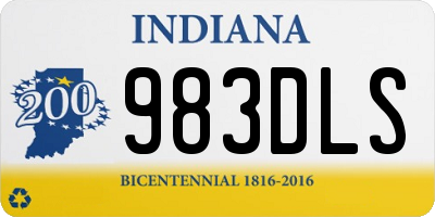 IN license plate 983DLS