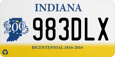 IN license plate 983DLX