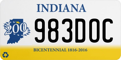 IN license plate 983DOC