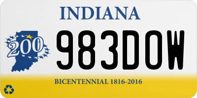 IN license plate 983DOW