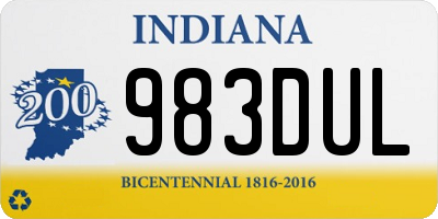 IN license plate 983DUL