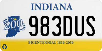 IN license plate 983DUS