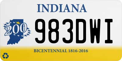 IN license plate 983DWI