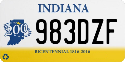 IN license plate 983DZF