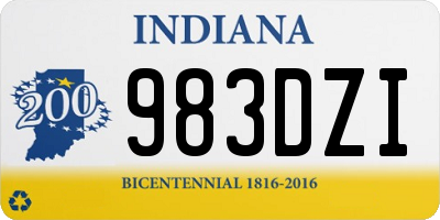 IN license plate 983DZI