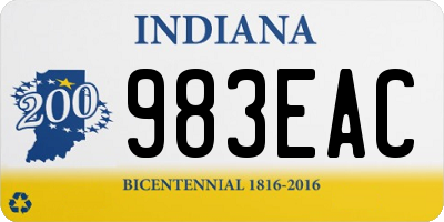 IN license plate 983EAC
