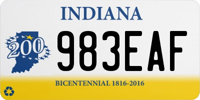 IN license plate 983EAF