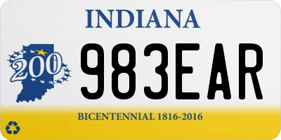 IN license plate 983EAR