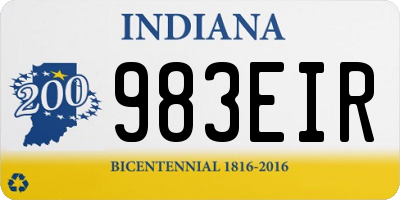 IN license plate 983EIR