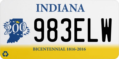 IN license plate 983ELW