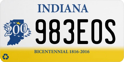 IN license plate 983EOS