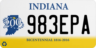 IN license plate 983EPA