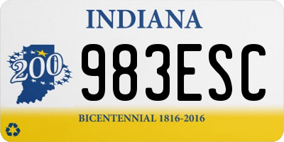 IN license plate 983ESC