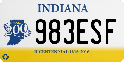 IN license plate 983ESF