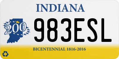 IN license plate 983ESL