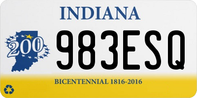 IN license plate 983ESQ