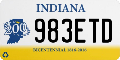 IN license plate 983ETD